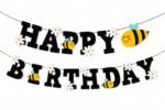 Bee Theme Happy Birthday Bannerzf