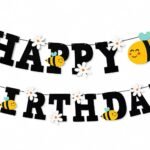 Bee Theme Happy Birthday Bannerzf