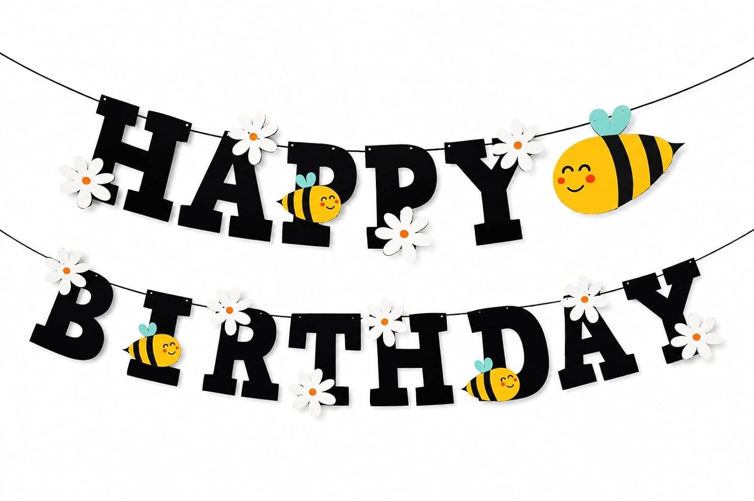 61BpWWJCC3L._SL1500_ Bee Theme Happy Birthday Bannerzf - Image 1