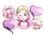 Set of 5 Girl with Donuts Foil Balloon
