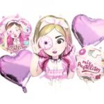 Set of 5 Girl with Donuts Foil Balloon