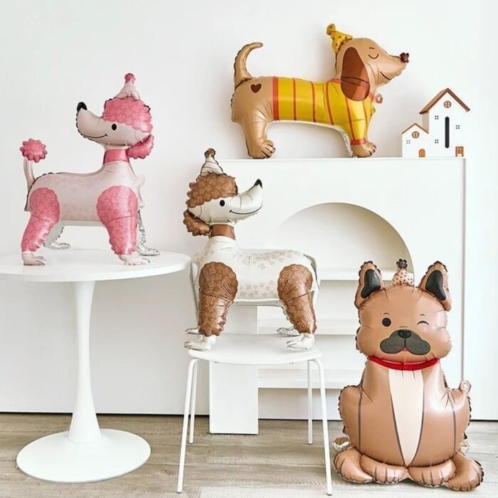 Set of 5 Cute Dog Foil Balloons - Image 3