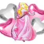 Set of 5 Pink Princess Foil Balloons