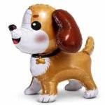 3D Brown Puppy Foil Balloon – Standing Dog Party Decoration (68 cm)