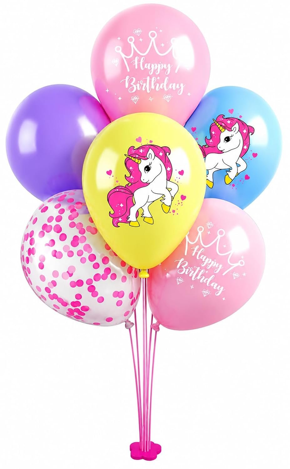 61WKj3gh95L._SL1500_ Unicorn Birthday Balloon Decoration Kit with Stand | Balloon Stand - Image 1