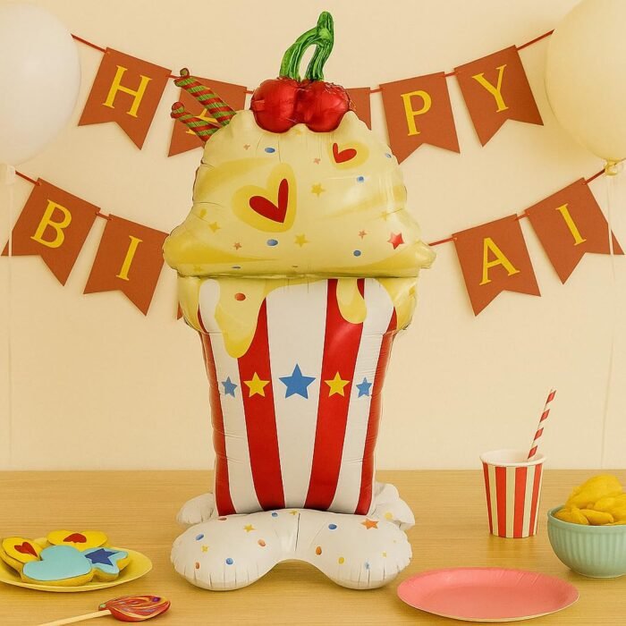 112cm 4D Self-Standing Ice Cream Foil Balloon - Image 2