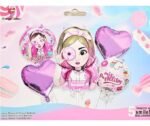 Set of 5 Girl with Donuts Foil Balloon - Image 2