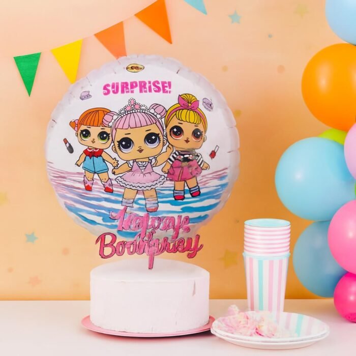 Set of 2 Cute Doll Theme Foil Balloons - Image 3