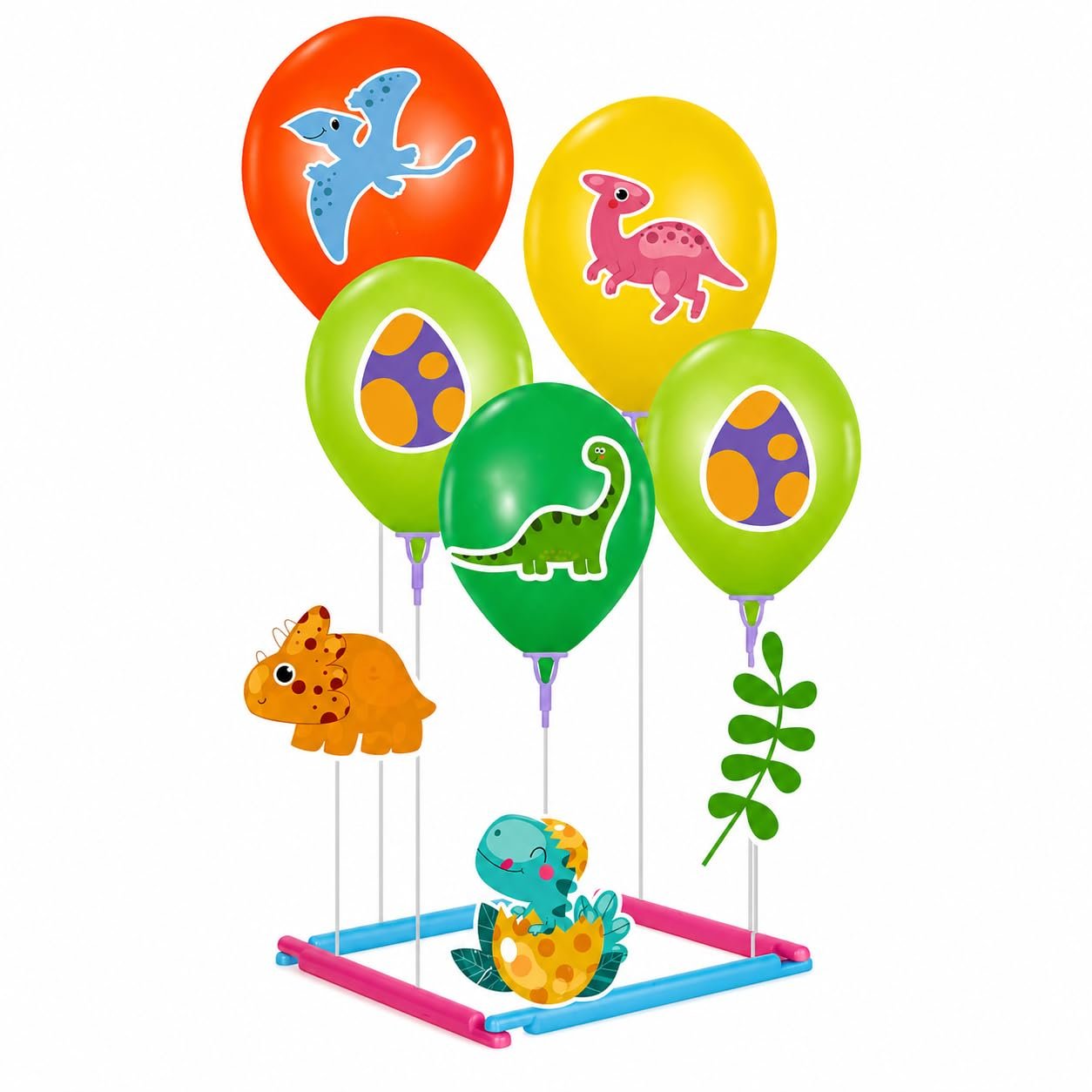 61fF-1mqx+L._SL1254_ Dinosaur Balloon Stand Kit for Kids Birthday Party Decorations – 15 PCS Set - Image 1