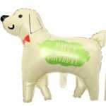 2 Pcs Self Standing Dog Happy Birthday Foil Balloons