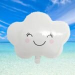 Cute Smiling White Cloud Foil Balloon (48 x 45 cm) - Image 2
