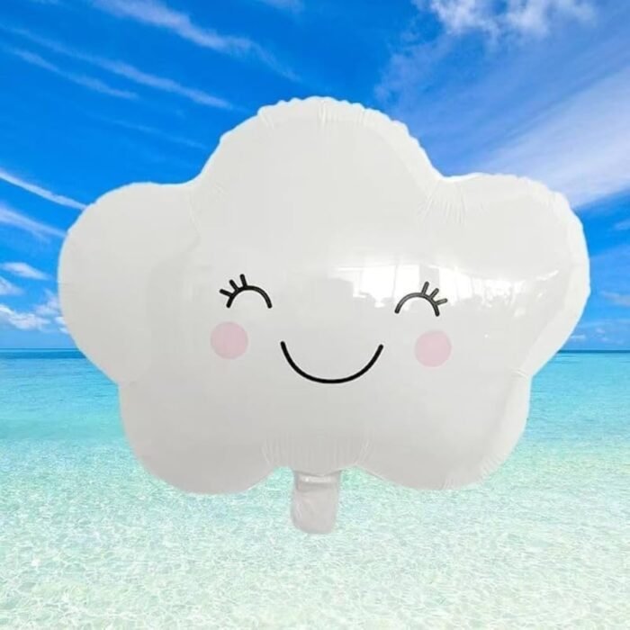 Cute Smiling White Cloud Foil Balloon (48 x 45 cm) - Image 2