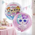 Set of 2 Cute Doll Theme Foil Balloons - Image 2