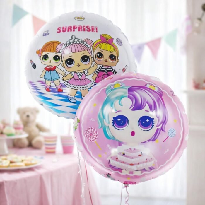 Set of 2 Cute Doll Theme Foil Balloons - Image 2