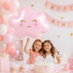 Pink Cloud Foil Balloon Smiling Party Decoration Pastel Pink 24 Inch Single Pack - Image 2