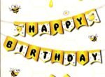 Yellow Golden Bee Birthday Party Decorations Bumblebee Happy Birthday Banne