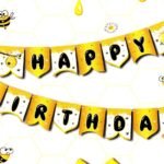 Yellow Golden Bee Birthday Party Decorations Bumblebee Happy Birthday Banne