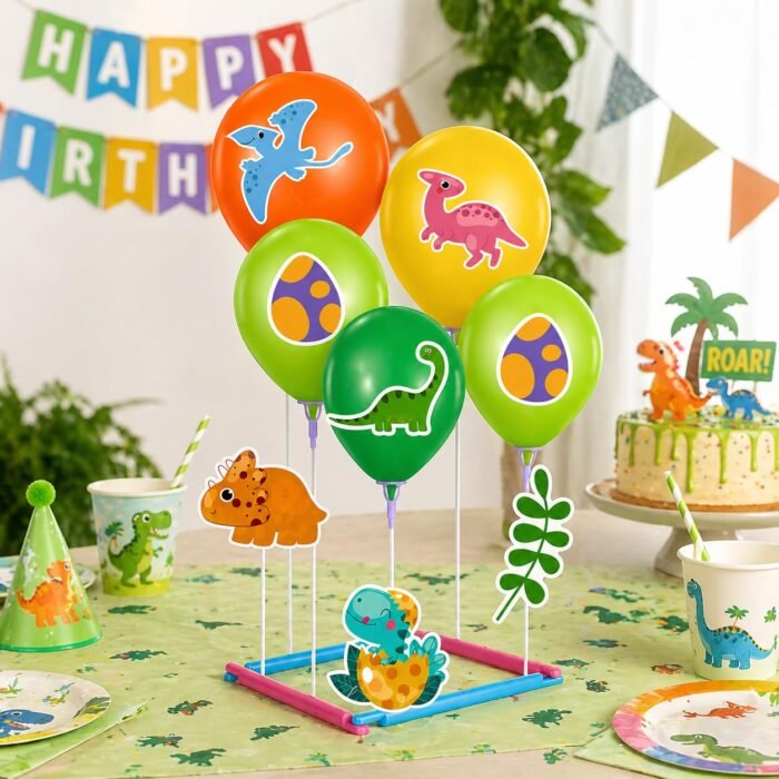 Dinosaur Balloon Stand Kit for Kids Birthday Party Decorations – 15 PCS Set - Image 2