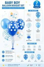 It's a Boy Balloon Stand Kit | Blue & White Baby Shower Table Centerpiece - Image 2