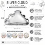 Silver Cloud Foil Balloon 20 x 20 Inch (51 cm), - Image 3