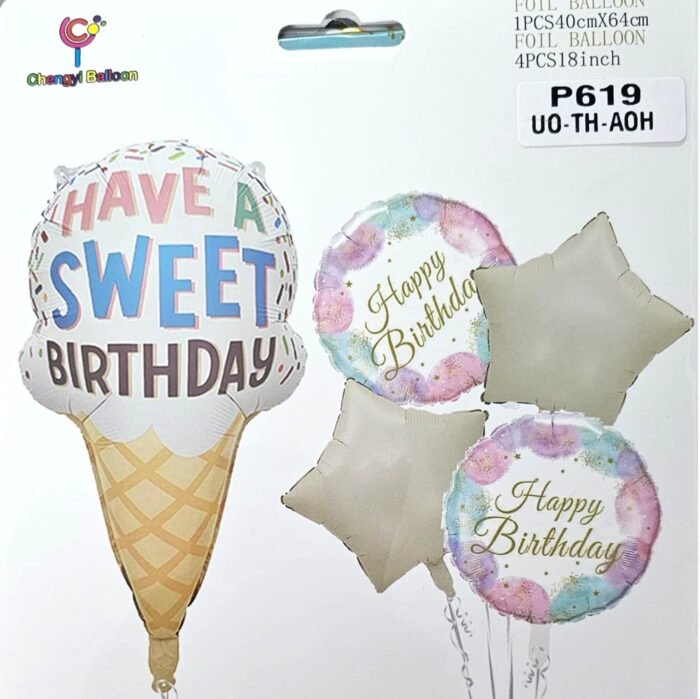 5Pcs Ice Cream Balloon Birthday - Image 3