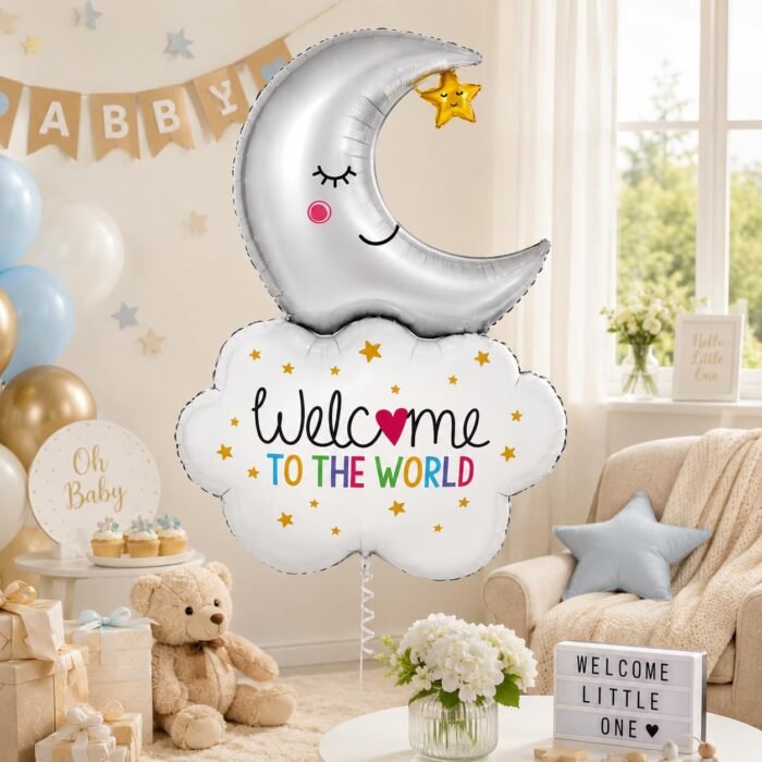 Welcome Baby Moon Foil Balloon - Image 2