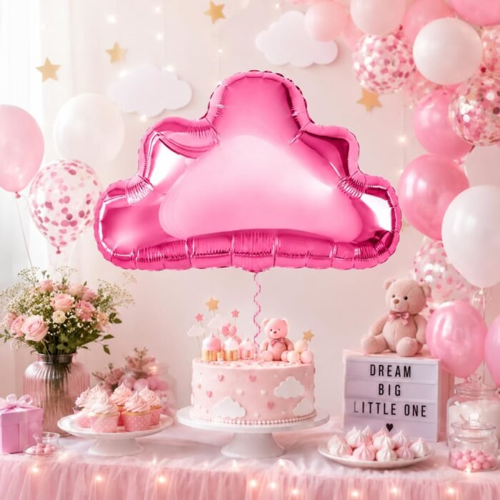 Pink Cloud Foil Balloon 20 x 20 Inch (51 cm), - Image 2