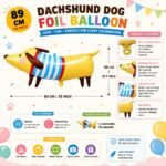 Dachshund Dog Foil Balloon 89 x 40 cm - Image 2