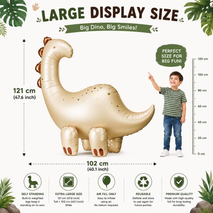 Self Standing Dinosaur Foil Balloon - Image 3
