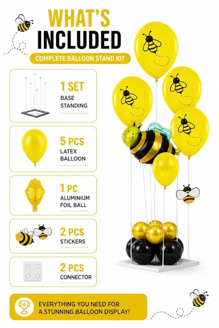 Bumble Bee Theme Complete Balloon Stand Kit - Image 2