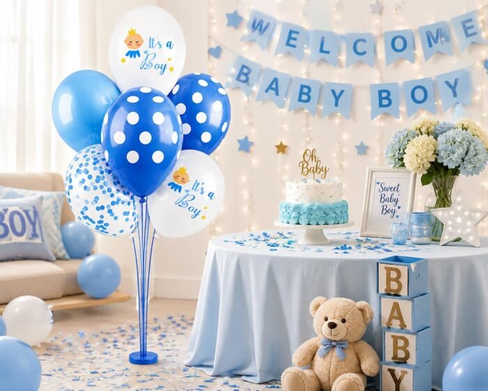 It's a Boy Balloon Stand Kit | Blue & White Baby Shower Table Centerpiece - Image 3