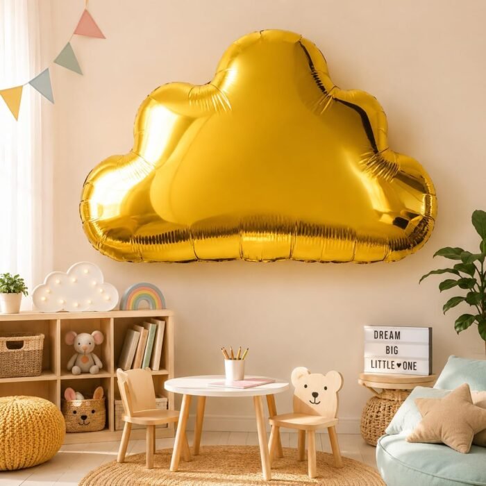 Gold Cloud Foil Balloon 28 x 20 Inch (72 x 51 cm), - Image 2