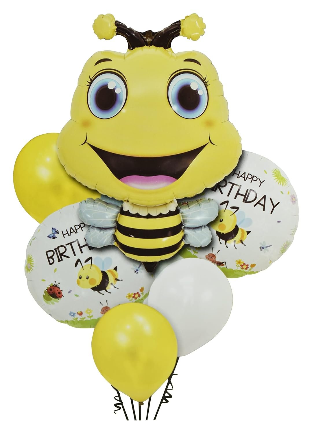 71+Lc7H5HHL._SL1500_ Honey Bee Balloons, 6 pcs Yellow Balloons - Image 1