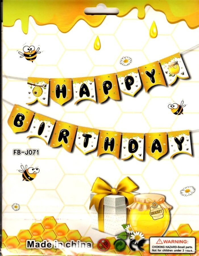 Yellow Golden Bee Birthday Party Decorations Bumblebee Happy Birthday Banne - Image 2