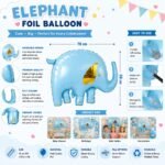 Blue Elephant Foil Balloon 78 x 58 cm - Image 3