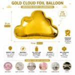 Gold Cloud Foil Balloon 28 x 20 Inch (72 x 51 cm), - Image 4