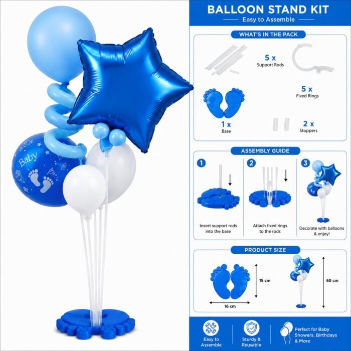 Baby Feet Balloon Stand Kit for Shower Decor (Only Stand No Balloon) - Image 3