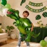 Dinosaur Rex Foil Balloon Large Green Dino Party Decoration 32.7 Inch - Image 2