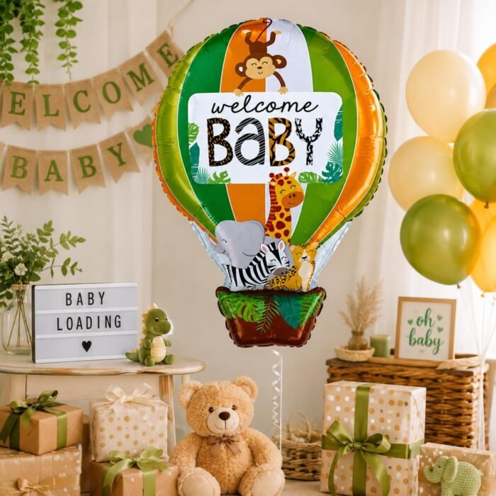 Jungle Hot Air Balloon Foil Balloon 61x46cm - Image 3