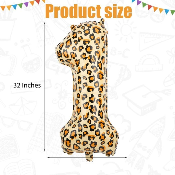 Animal Print Number 1 Foil Balloon 32 Inch - Image 3