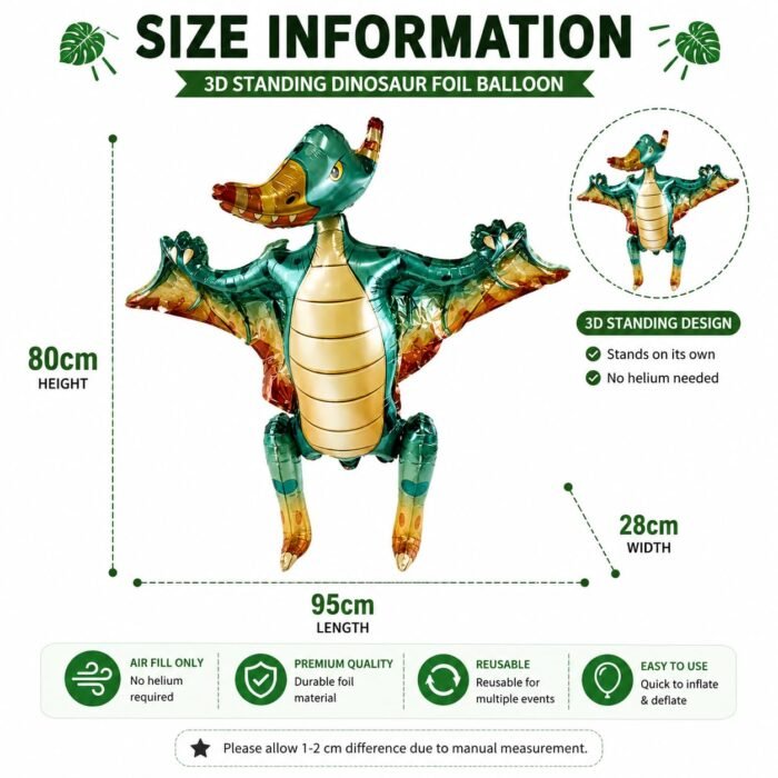 3D Standing Dinosaur Foil Balloon - Image 2