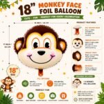 18 Inch Monkey Face Foil Balloon - Image 3