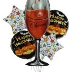 Set of 5 Horror cheers glass halloween balloons
