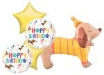 Cute Puppy Dog & Paw Happy Birthday Foil Balloon