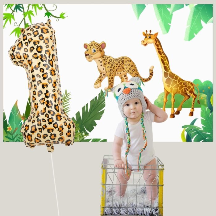 Animal Print Number 1 Foil Balloon 32 Inch - Image 2
