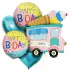 Set of 5 Ice Cream Truck Foil Balloons