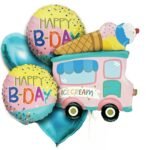 Set of 5 Ice Cream Truck Foil Balloons