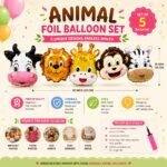 Animal Foil Balloon Garland, Set of 5 - Image 3