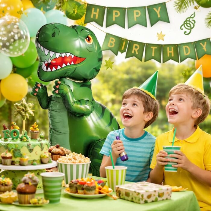 Giant Green Dinosaur Shape Foil Balloon 72cm - Image 2