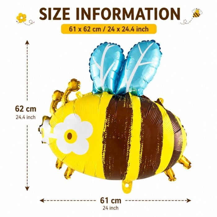 Cute Bee Foil Balloon – Adorable Bumble Bee - Image 3